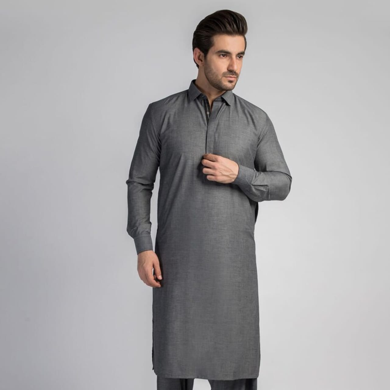 Gray shalwar best sale kameez design