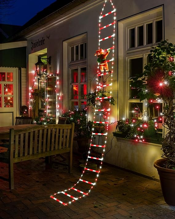LED Ladder Light for Santa Claus Home Christmas Decor String Lamp Indoor Outdoor