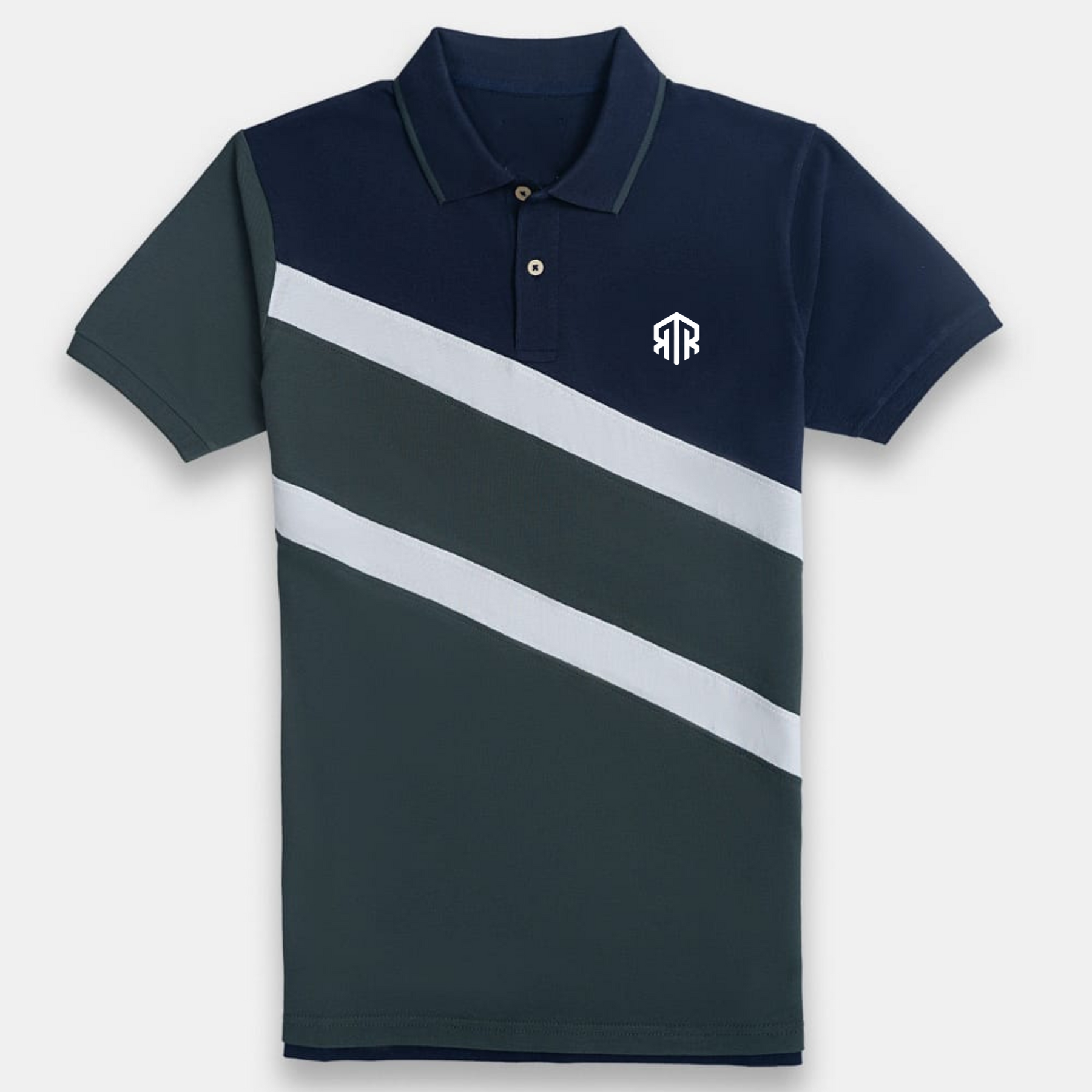 Green Panel Polo T-Shirt